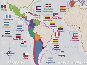 Map of Spanish speaking countries