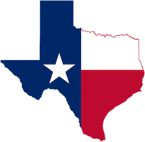 State of Texas flag map