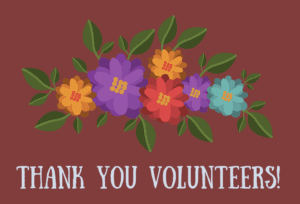 Thank you Volunteers with flowers