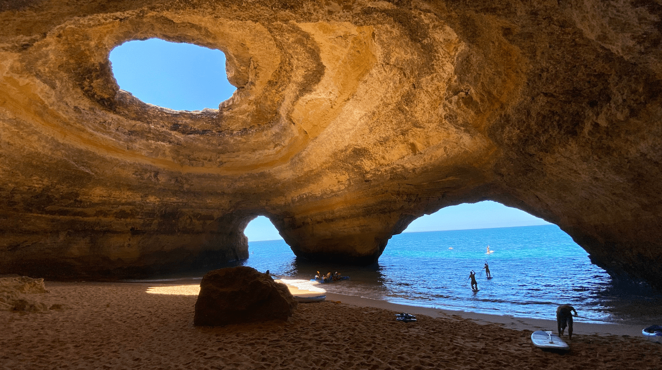 The Algar de Benagil, a maritime cave in the Algarve only accessed by boat.