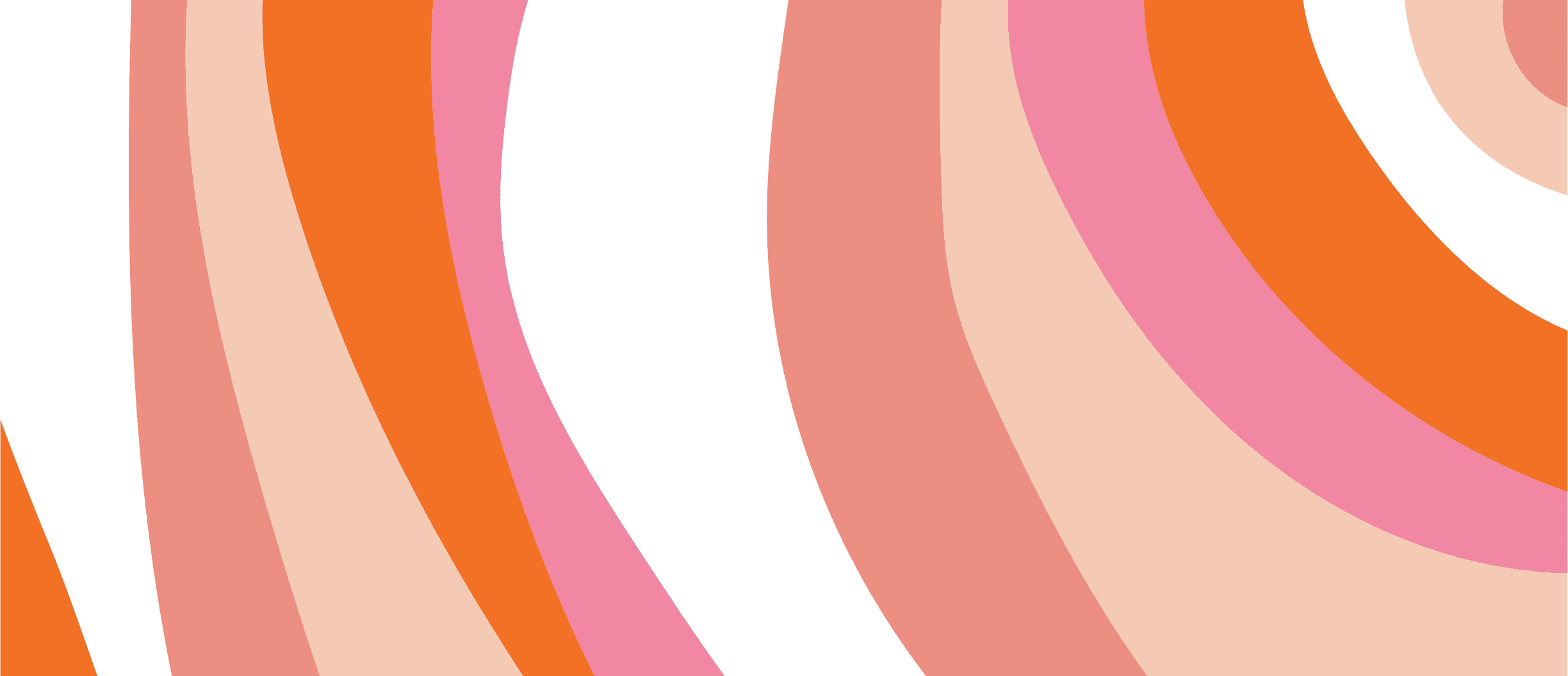 curved lines in pink, orange and white