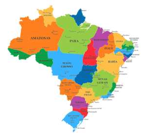 A map of Brasil and it's regions.