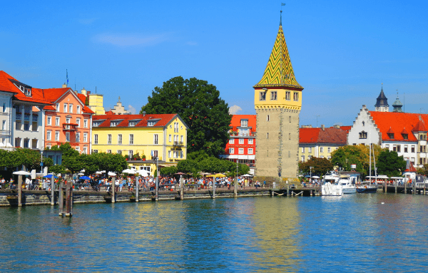 a view of the city of Lindau, Germany