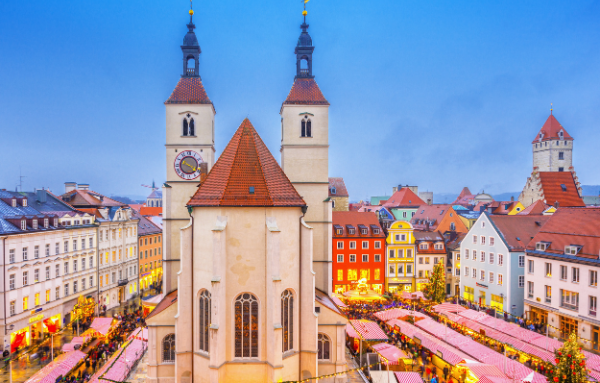 an aerial view of Regensburg market