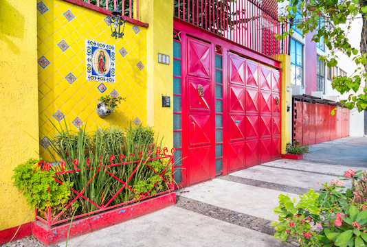 The Coyoacan neighborhood of Mexico City