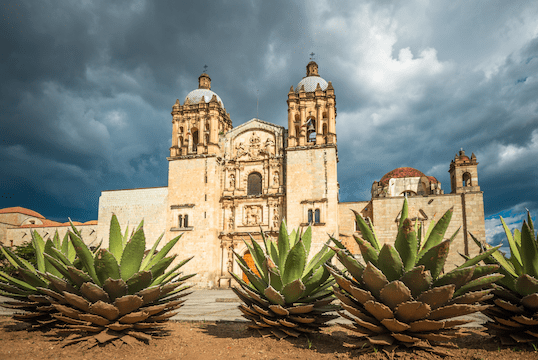 Santo Domingo de Guzman cathedral in Oaxaca.
