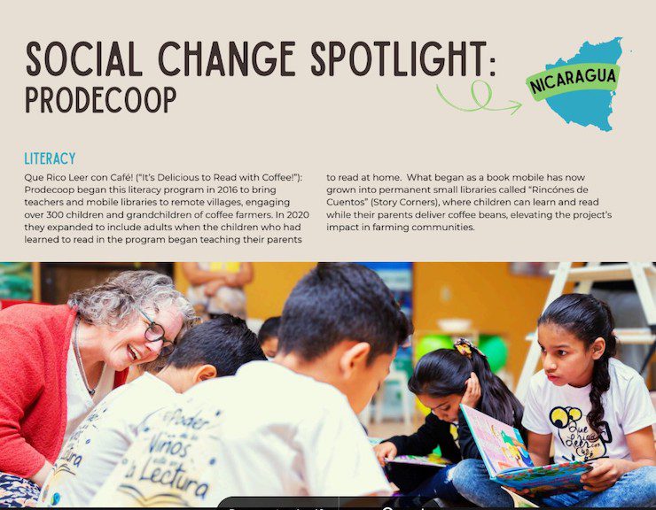 Children reading books with an adult.